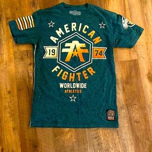 Teal men’s American 🇺🇸 Fighter shirt